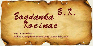 Bogdanka Kočinac vizit kartica